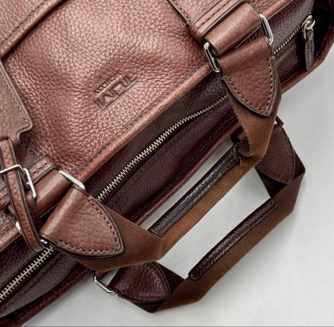美品✨TUMI メンズ ビジネス タオス 6890D オールレザー ブラウン 茶
