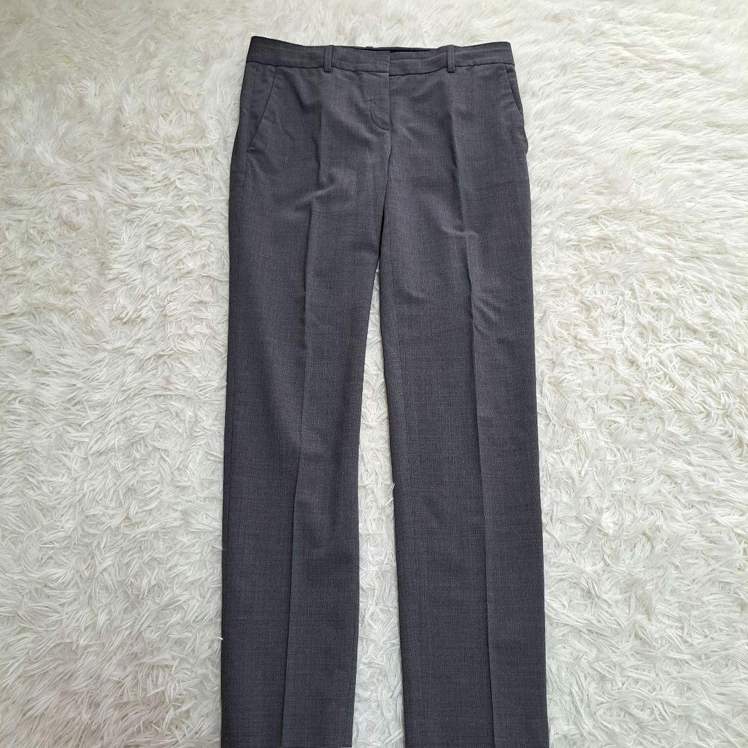 【Theory】ノーカラージャケット　パンツ　セットアップスーツ　グレー