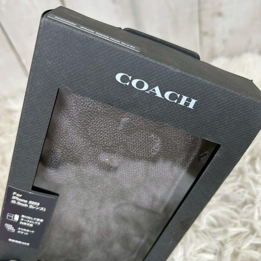 COACH　スマホケース　新品未使用　iPhone15pro 6.1　シグネチャ