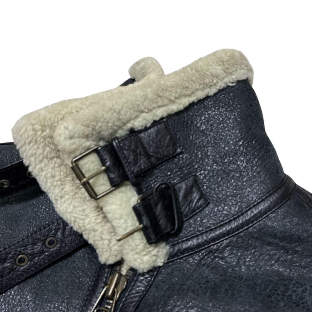 B-3 フライトジャケット ボアジャケット シープ 羊革 ブラック 3L