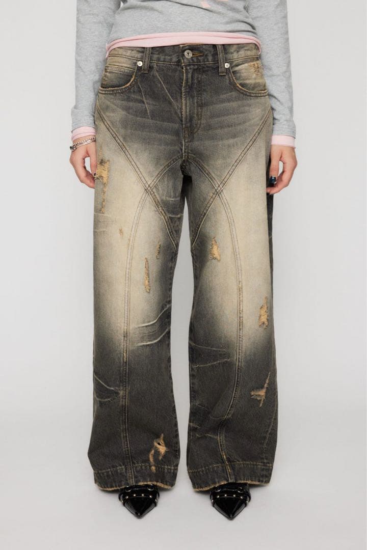 LAGUA GEM FINE CRASH STRAIGHT デニム