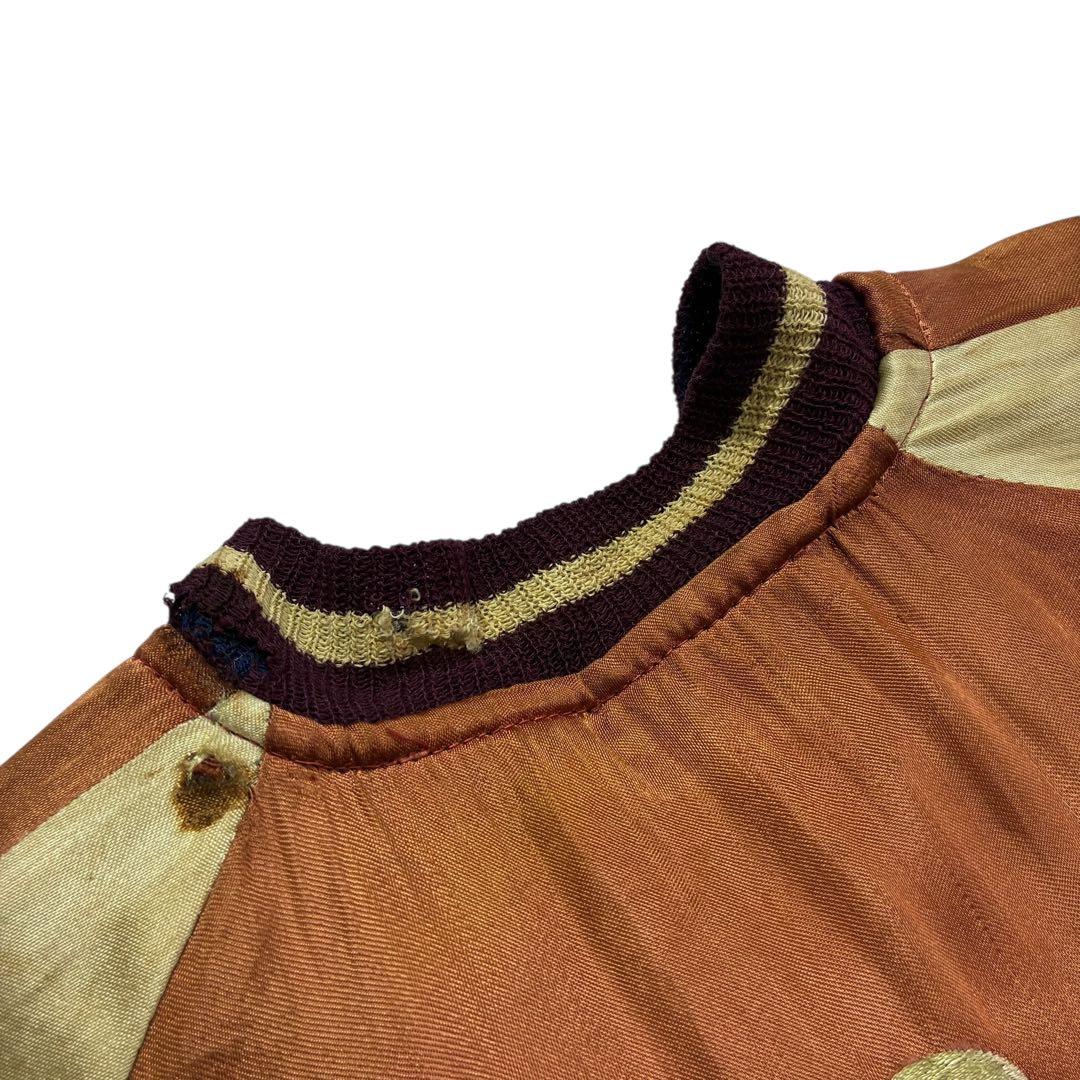 50s 60s KOREA サテン フェイクレザー スカジャン リバーシブル