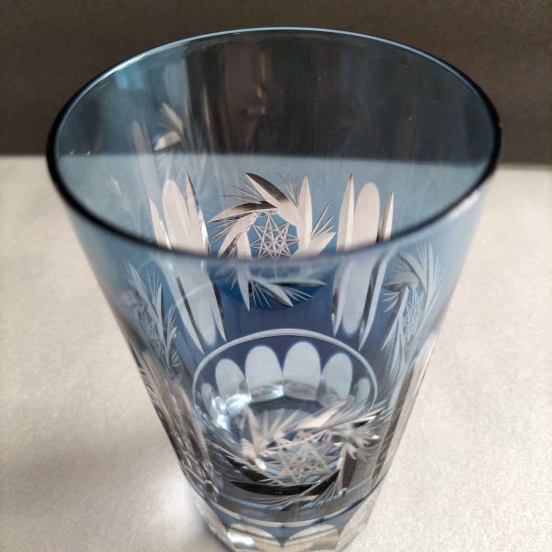 青森伝統工芸品　津軽びいどろ 　金彩碧瑠璃酒器セット　正倉院古色タンブラーセット