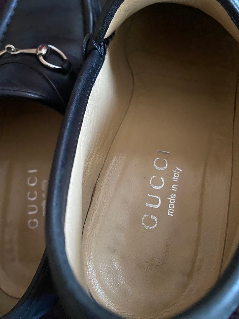 【美品】GUCCI グッチ ホースビットローファー 37本革 ブラックシルバー