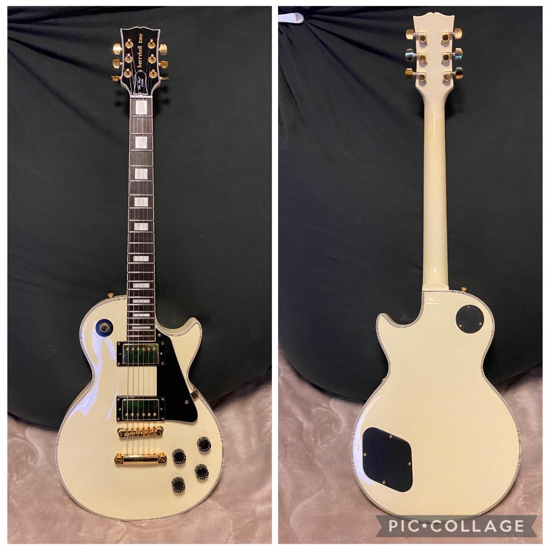 個人工房製 レスポールカスタム仕様 ホワイト ゴールドパーツ ハードケース付