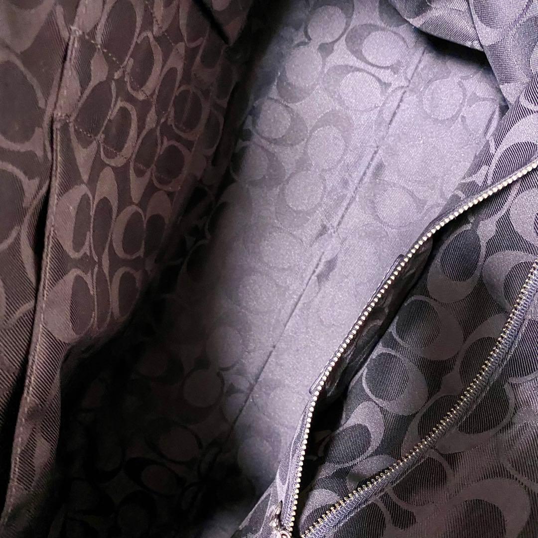 COACHコーチ トートバッグ　ナイロンレザー　ビジネス使用可能　ブラック　黒