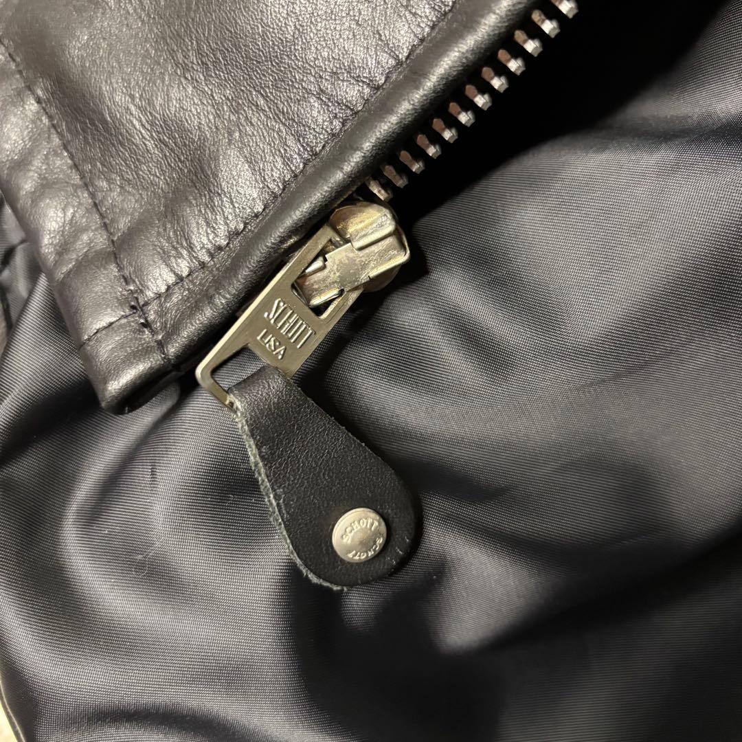 美品✨Schott USA製 シングルライダース フルボア 硬革 38