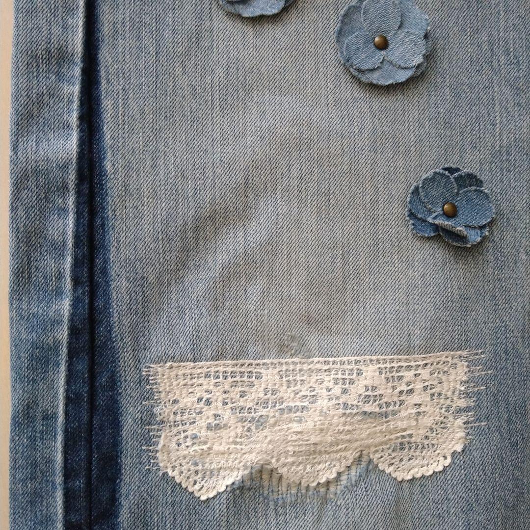 ★45R★ライ麦デニムのバチ比女　遖あっぱれ加工（フルール・清）29インチ