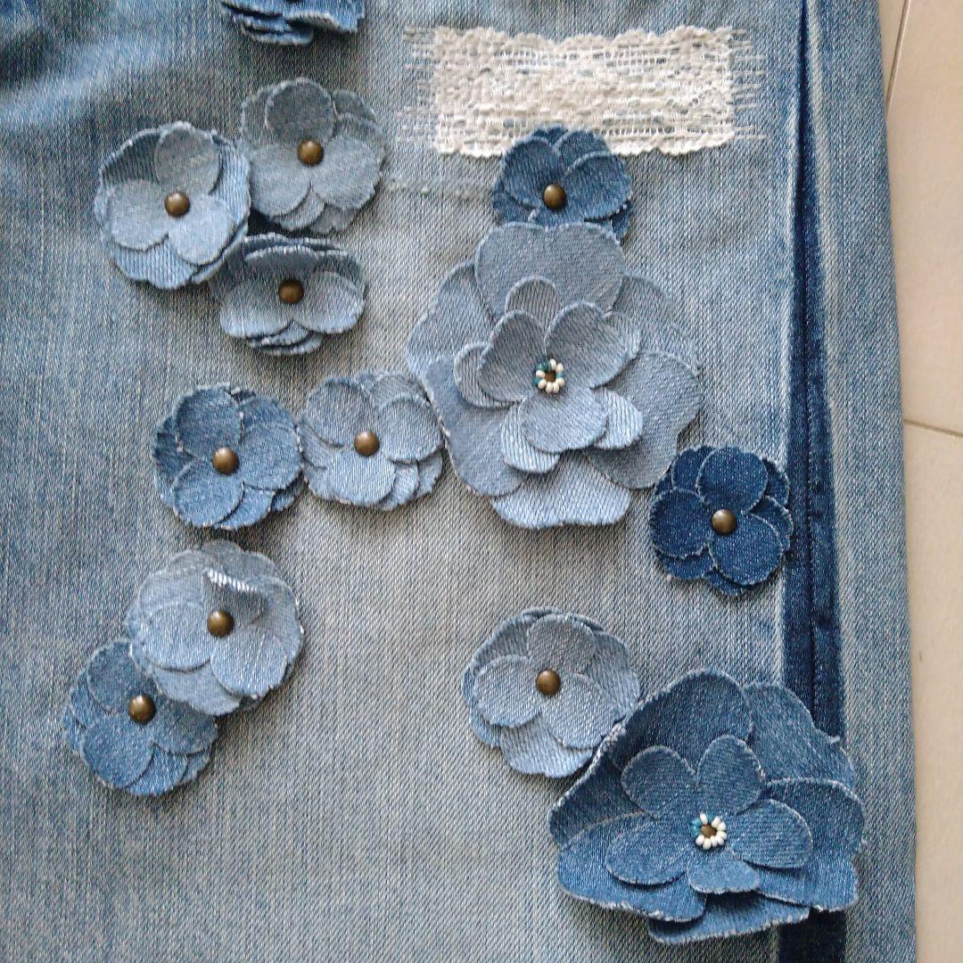 ★45R★ライ麦デニムのバチ比女　遖あっぱれ加工（フルール・清）29インチ