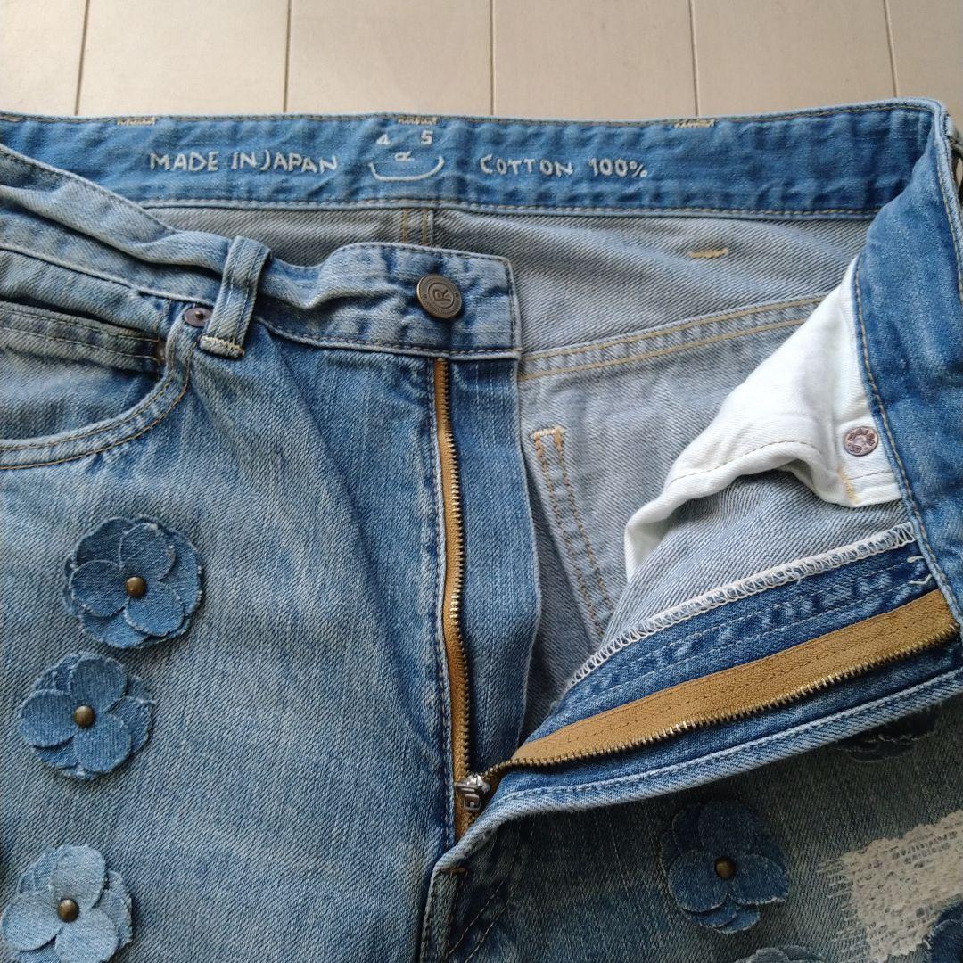 ★45R★ライ麦デニムのバチ比女　遖あっぱれ加工（フルール・清）29インチ