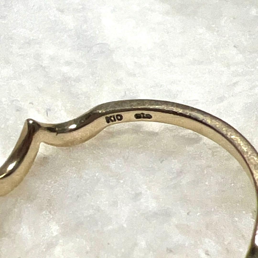 フリルリング 9号【エテ】K10 ゴールド レース ドレープ