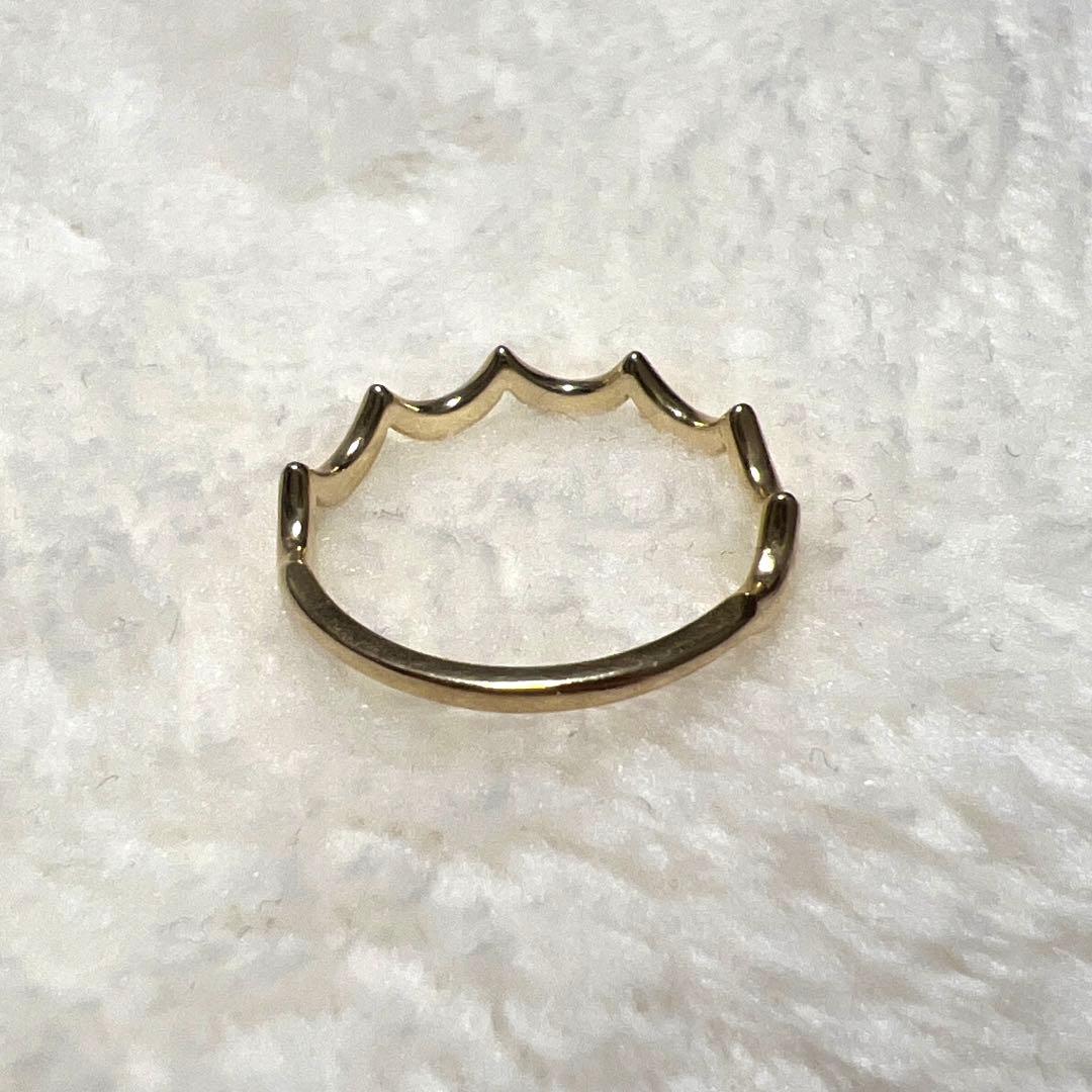 フリルリング 9号【エテ】K10 ゴールド レース ドレープ