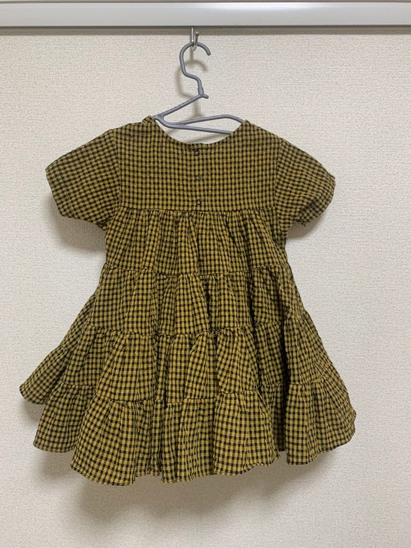 【あいこ】チェック柄 ティアードドレス 95cm