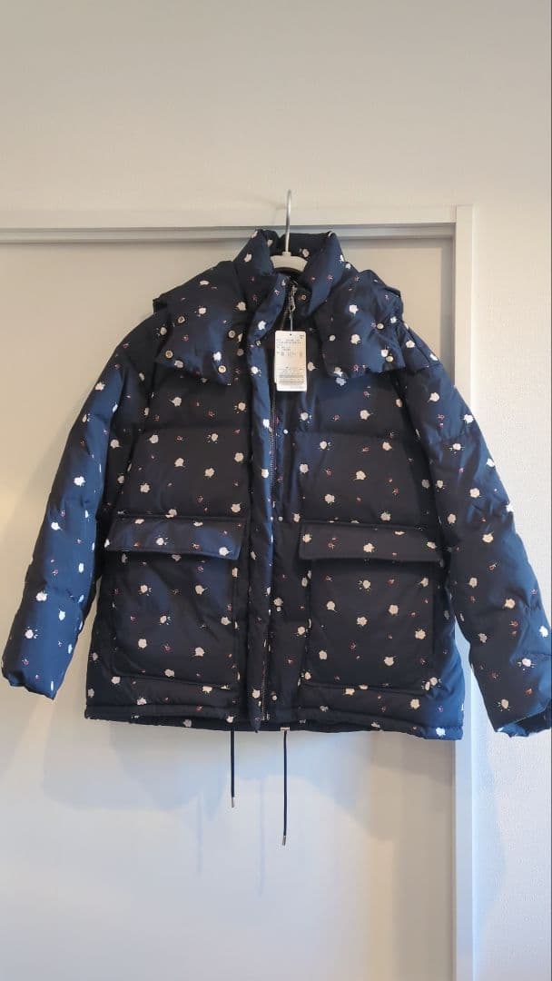 フラワープリント　フードダウンジャケット　U by spick&spin