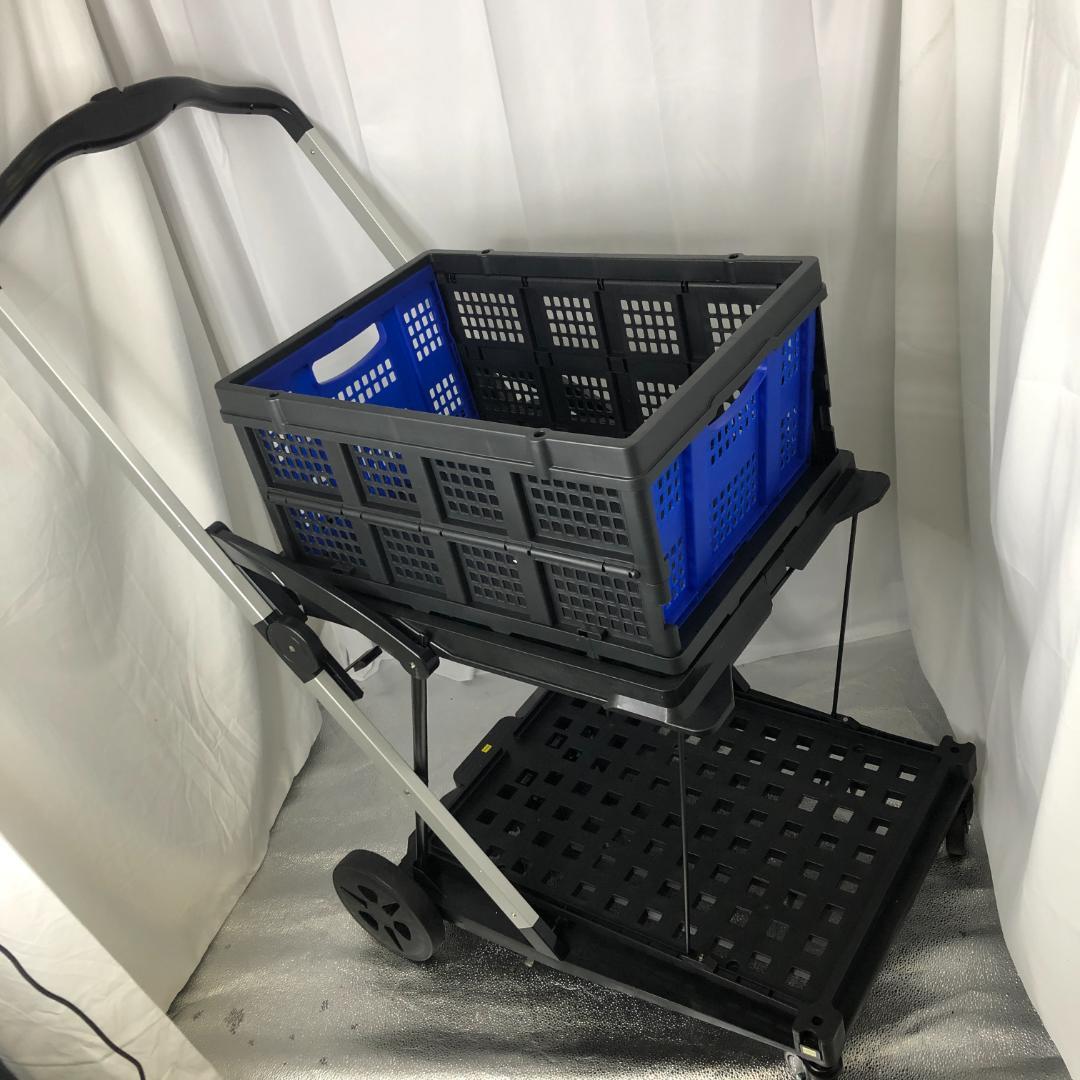 折りたたみ式カート ショッピングカート ダブルレイヤートローリー/ヤS3101