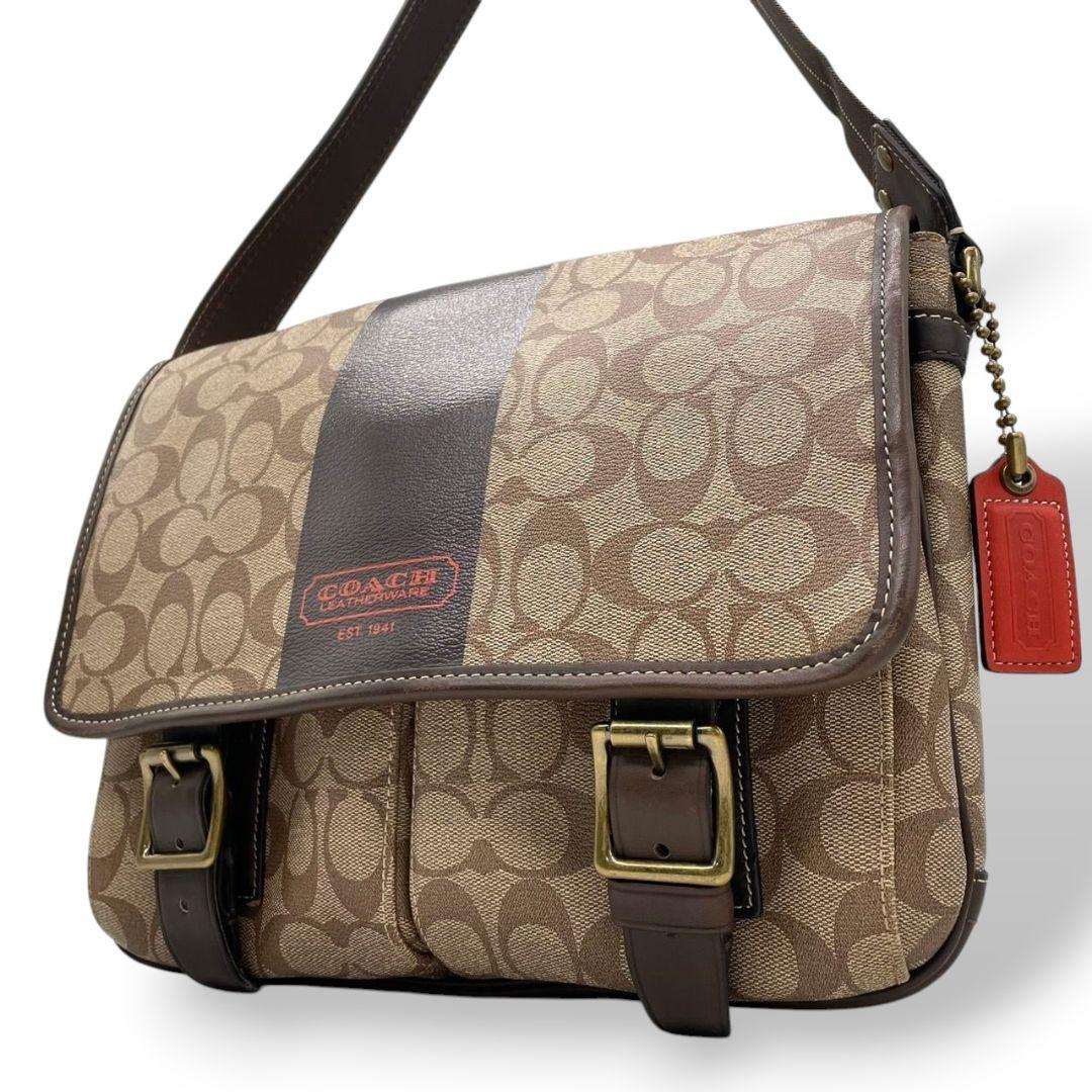 コーチ　ショルダーバッグ　シグネチャー　COACH　メッセンジャーバッグ　u2