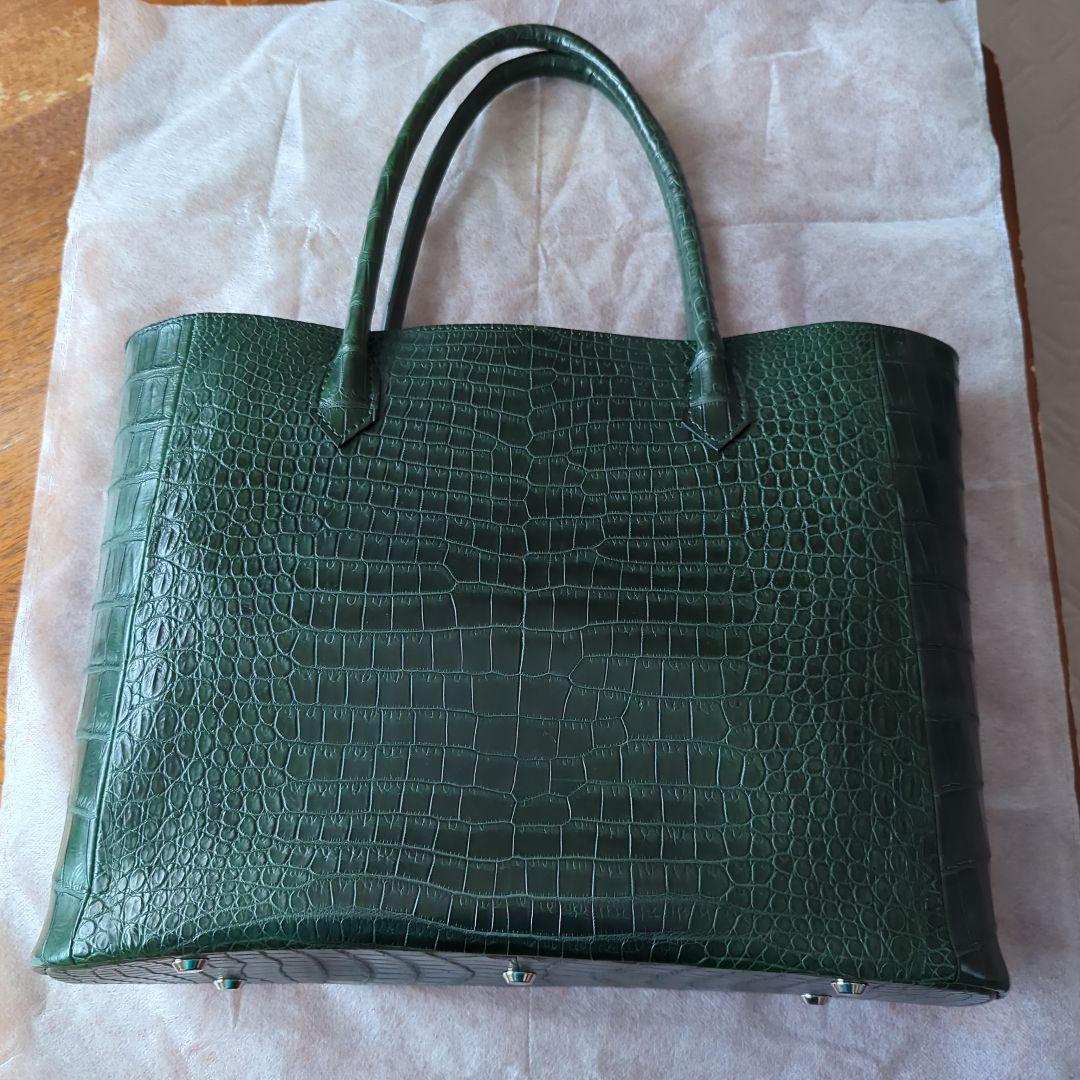 【未使用・レア】ストラスブルゴ　ポロサスクロコトートバッグ グリーン