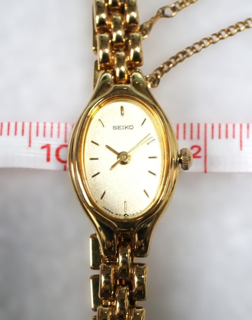 【良品】SEIKO オーバル ブレスウォッチ 腕時計 1F21-5A00