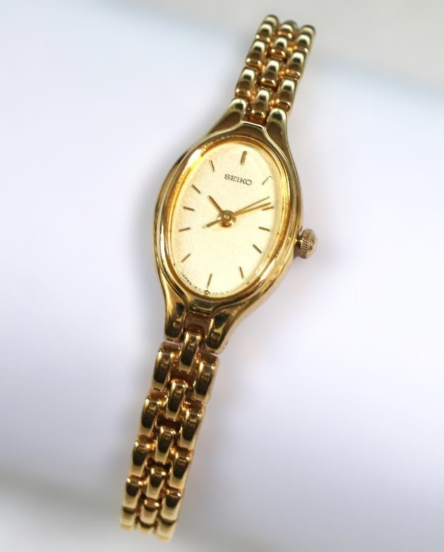 【良品】SEIKO オーバル ブレスウォッチ 腕時計 1F21-5A00