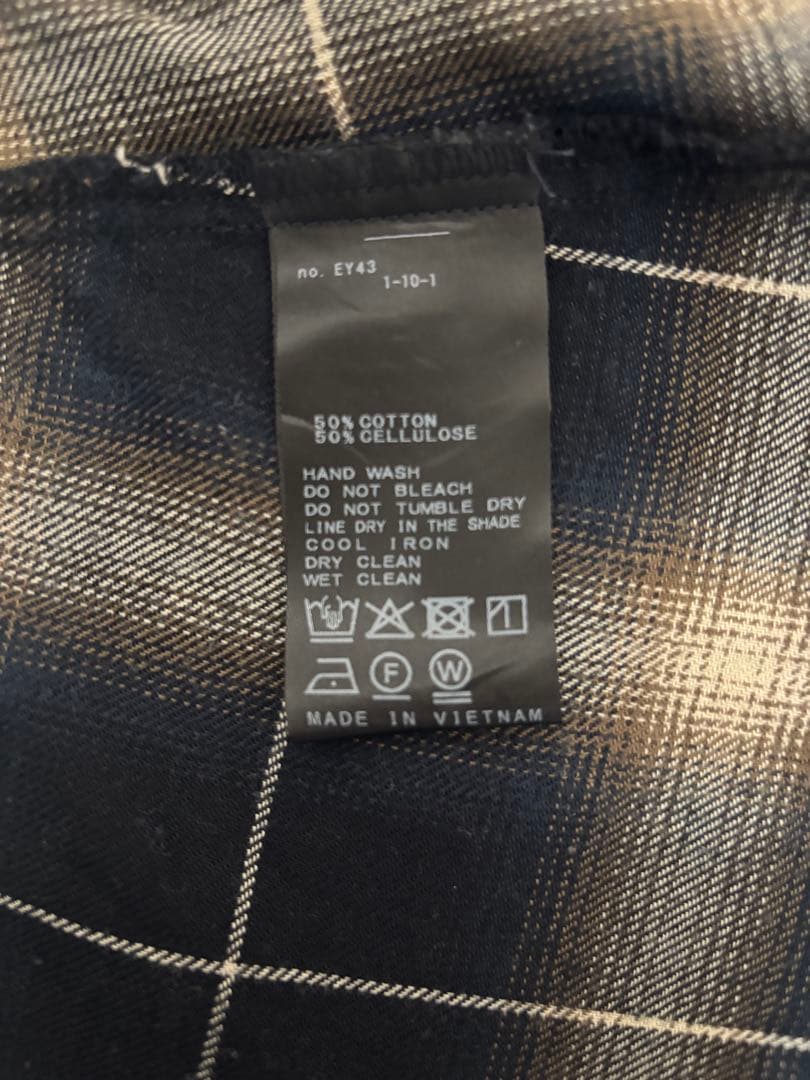 Spick and Spanメタルボタンオンブレーチェックルーズシャツ