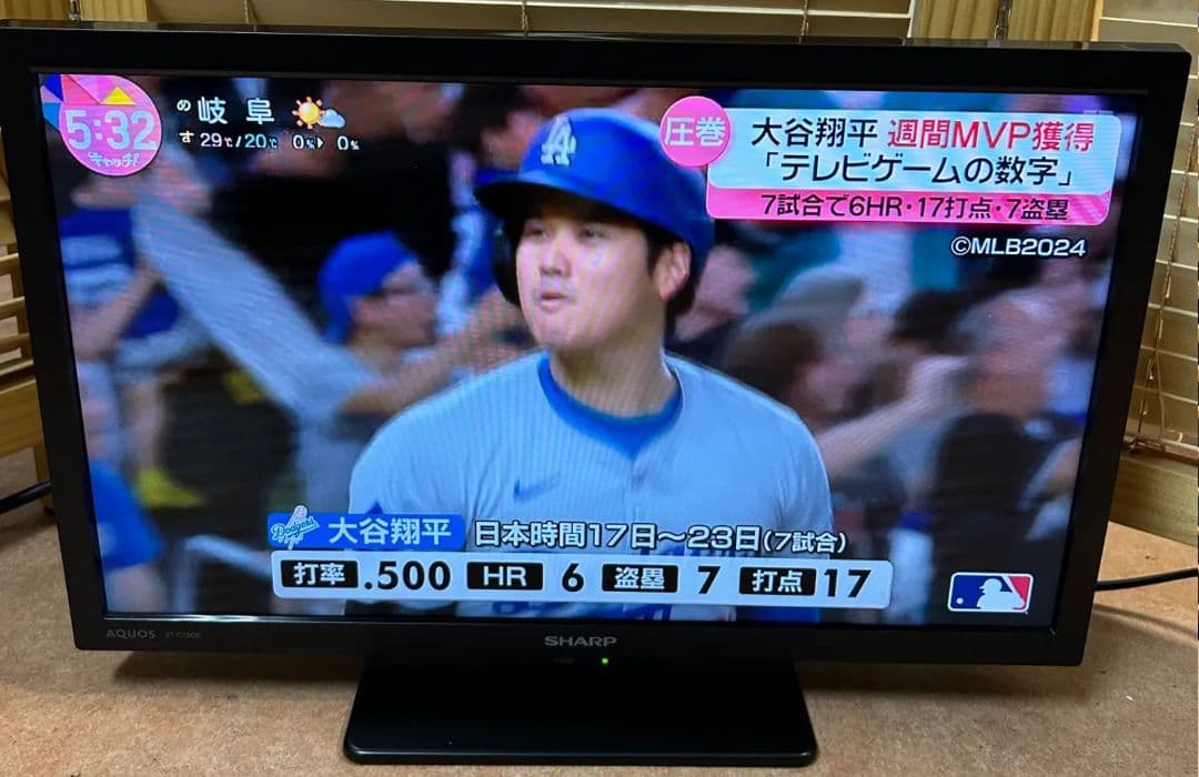 SHARP 19インチ液晶テレビ 2T-C19DE 2022年製 動作確認済み