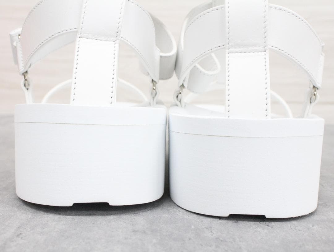 ▲未使用 エルメス エニド レザー サンダル ホワイト39 約25.5㎝