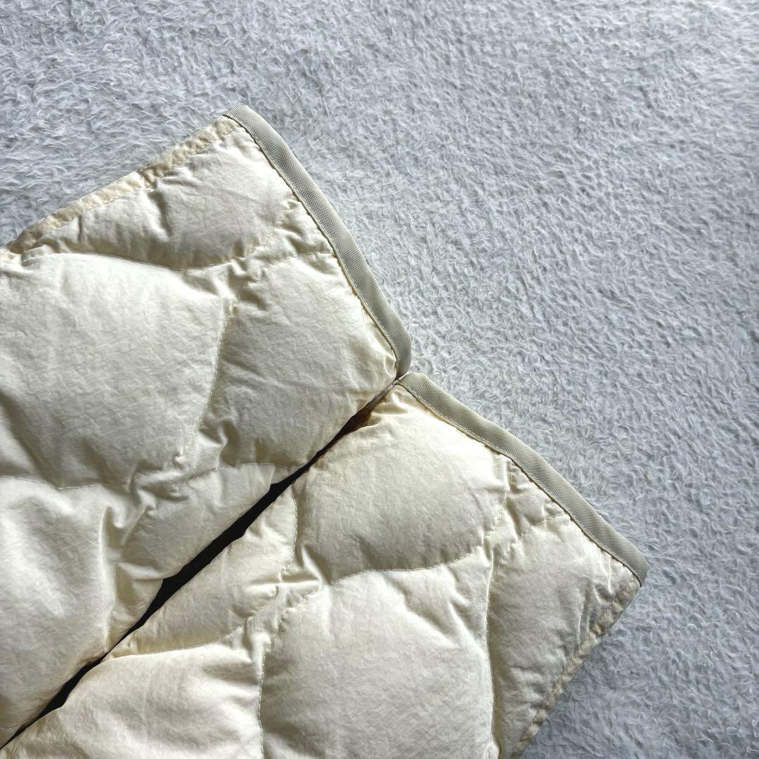 美品 オーシバル Bshop 撥水 キルトダウンカラーレスジャケット 2 生成り