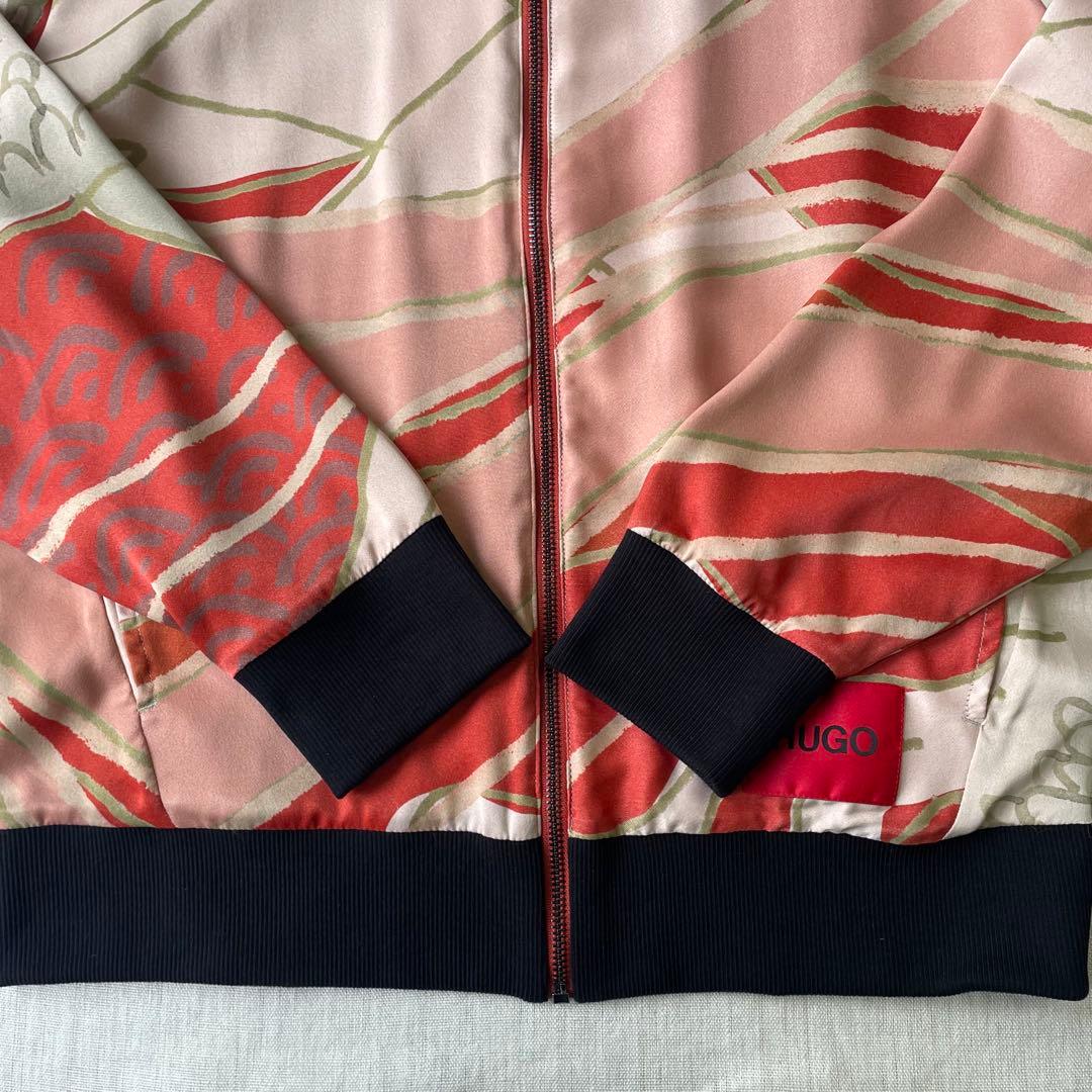 希少 HUGO BOSS ヒューゴボス 和柄 鶴 ボンバージャケット M