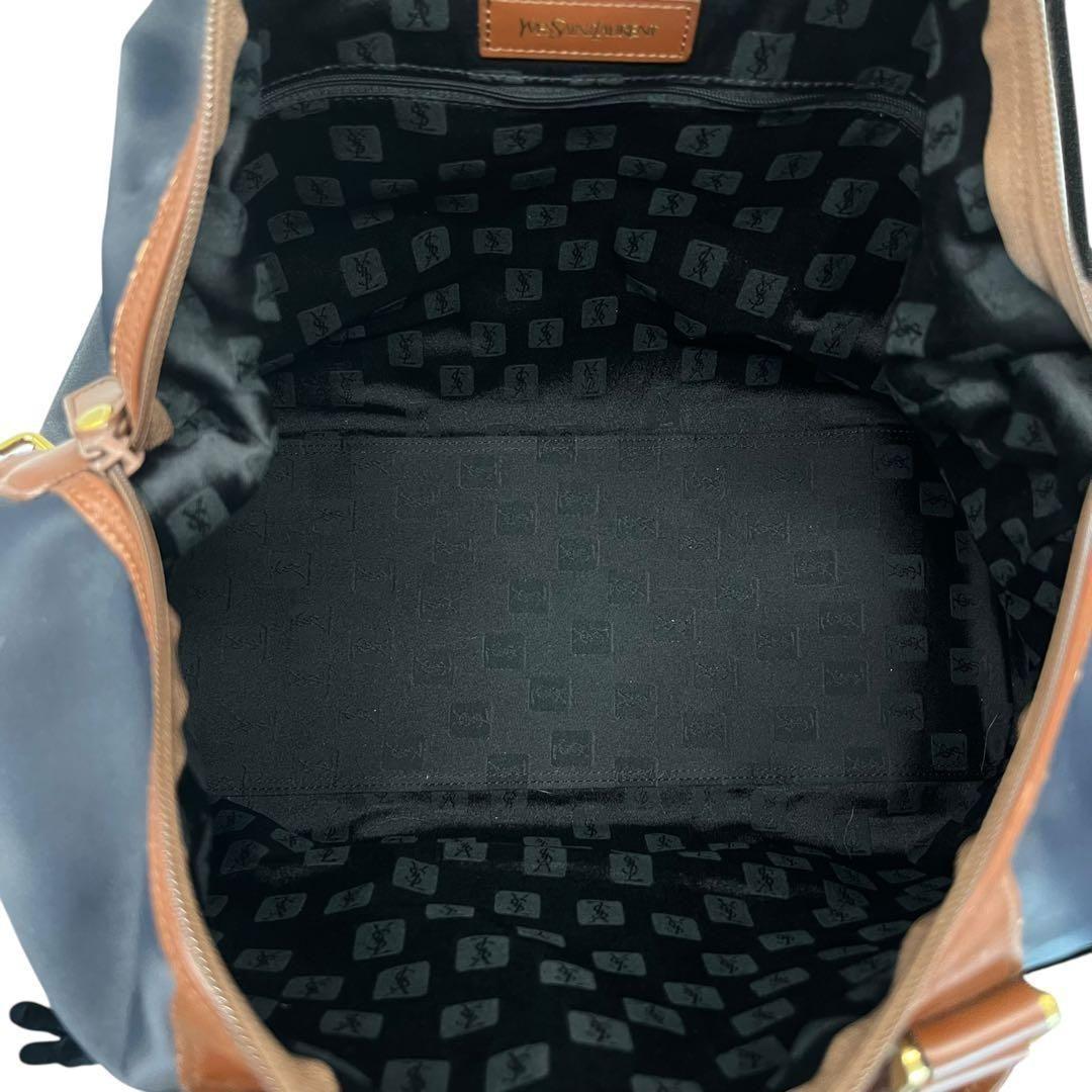 美品　イブサンローラン　ボストンバッグ　ネイビー　ヴィンテージ