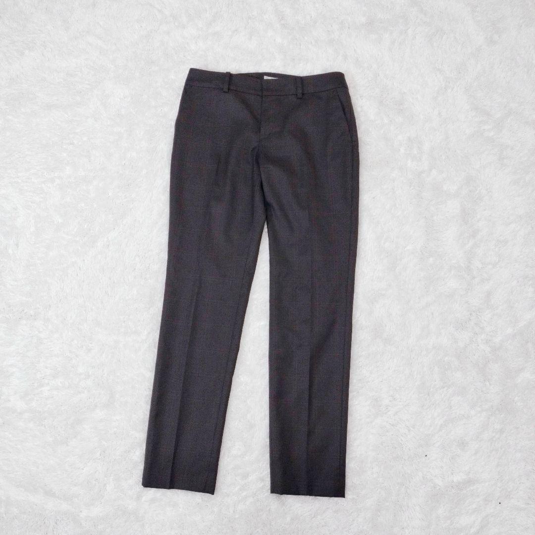 レノマ　ノーカラー　スーツ　パンツ　セットアップ　チェック　裏地ロゴ
