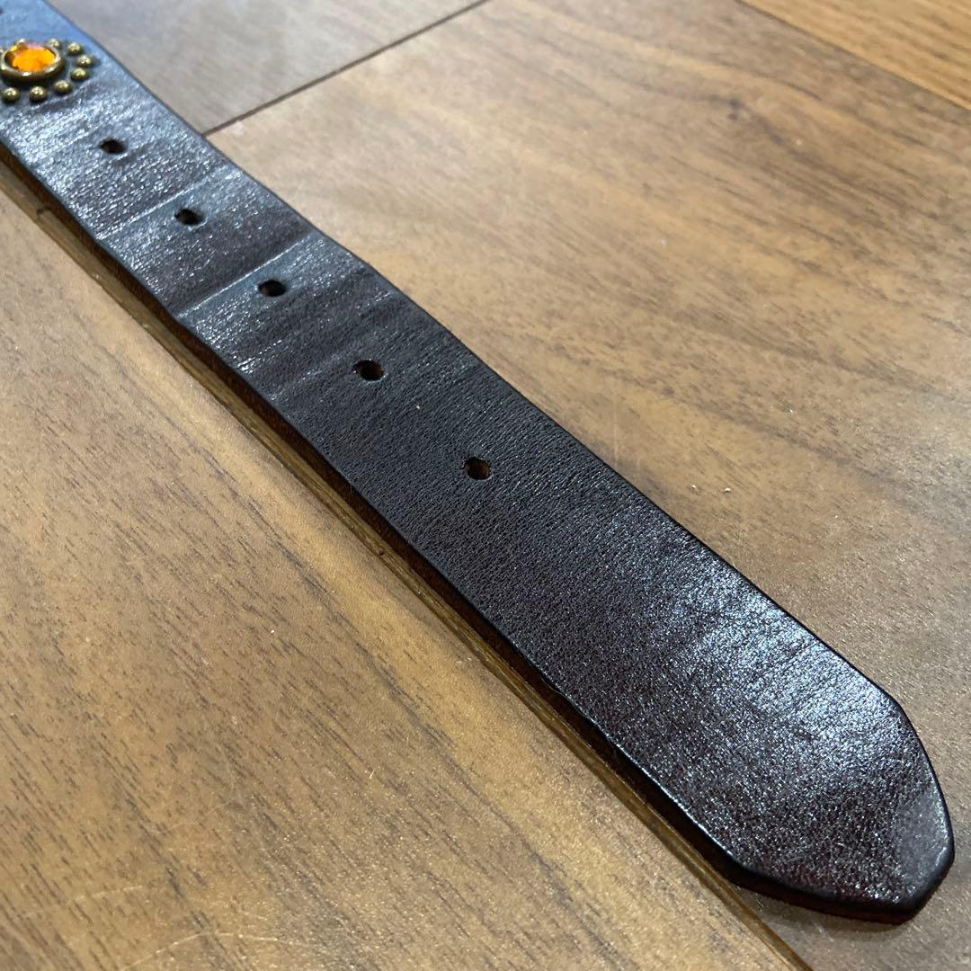 HIDE AND SEEK別注 HTC ナローベルト オレンジ&クリアストーン