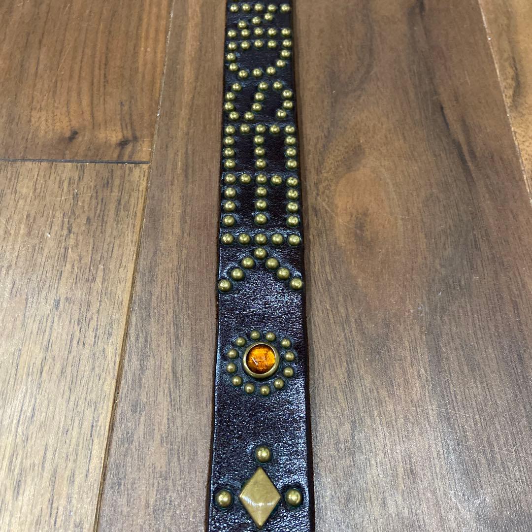 HIDE AND SEEK別注 HTC ナローベルト オレンジ&クリアストーン