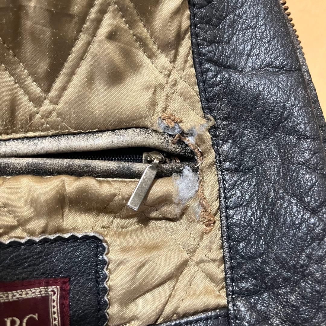 レザージャケット 黒 90s ビンテージ USA 古着 フェード 革ジャン