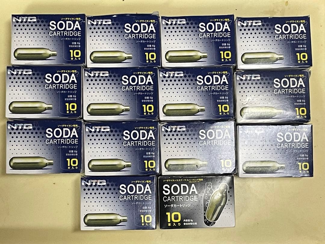 ソーダカートリッジ（10本入り× 13箱）＋6本