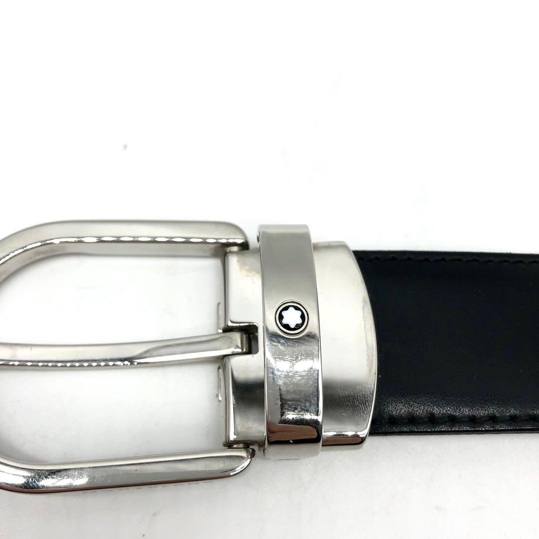 ✨美品✨モンブラン ベルト マイスターシューテック ロゴ シルバー金具 レザー