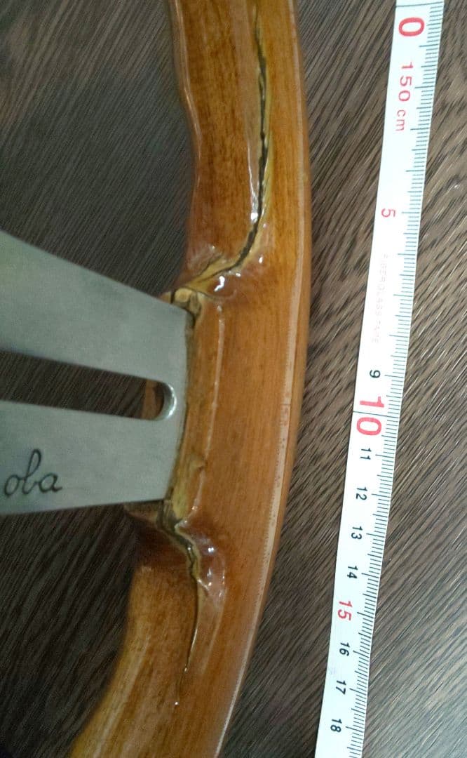oba ウッド ステアリング 28cm ハンドル 当時物