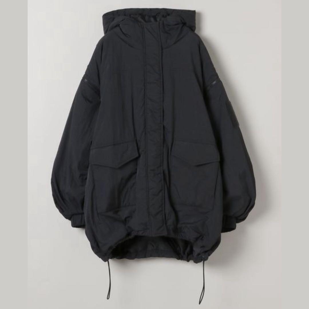 【タグ付き新品】ジーナシス★ソデ2WAYモンスターパーカーコート　ブラック　F