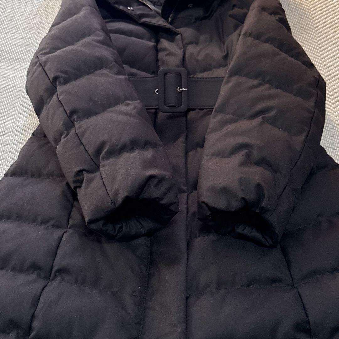 極美品 ルイルエブティック ベルト付きフォックスファーダウンコート 黒 LL