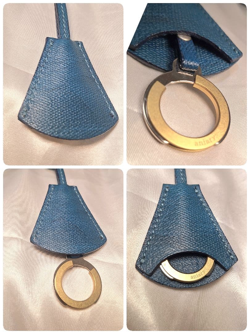 ブルーaniary アニアリ　クロッシングレザー ミニトートバッグ　ゴルフ