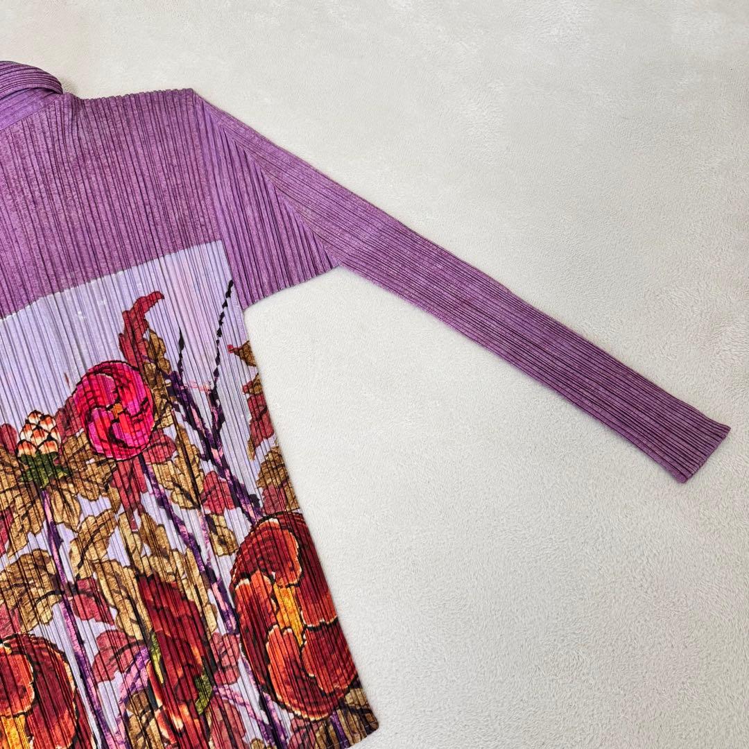 極美品✨PLEATS PLEASE プリーツ　花柄　シャツ　長袖　サイズ3