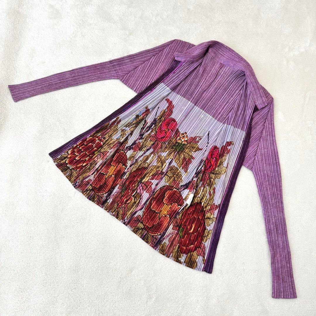 極美品✨PLEATS PLEASE プリーツ　花柄　シャツ　長袖　サイズ3