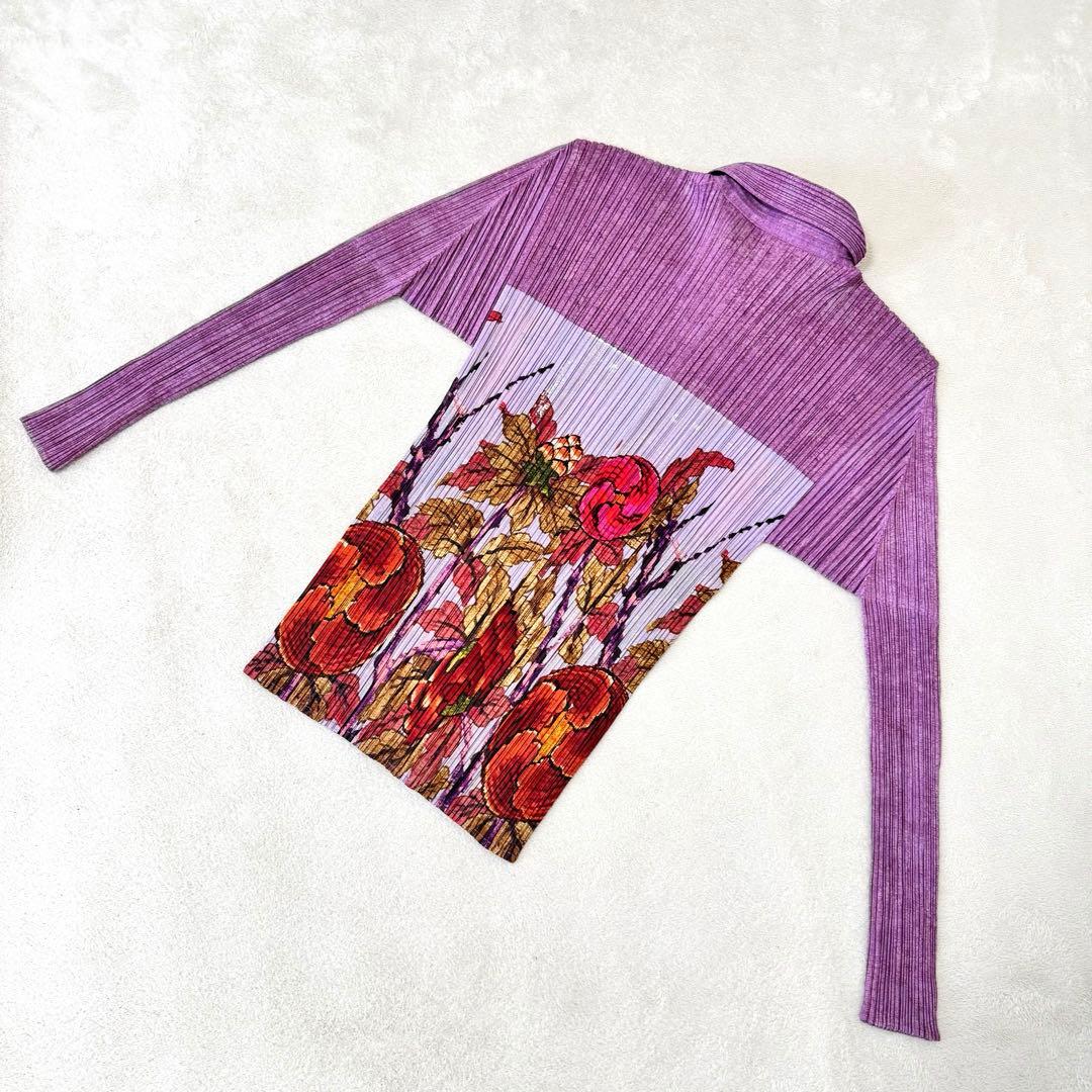 極美品✨PLEATS PLEASE プリーツ　花柄　シャツ　長袖　サイズ3