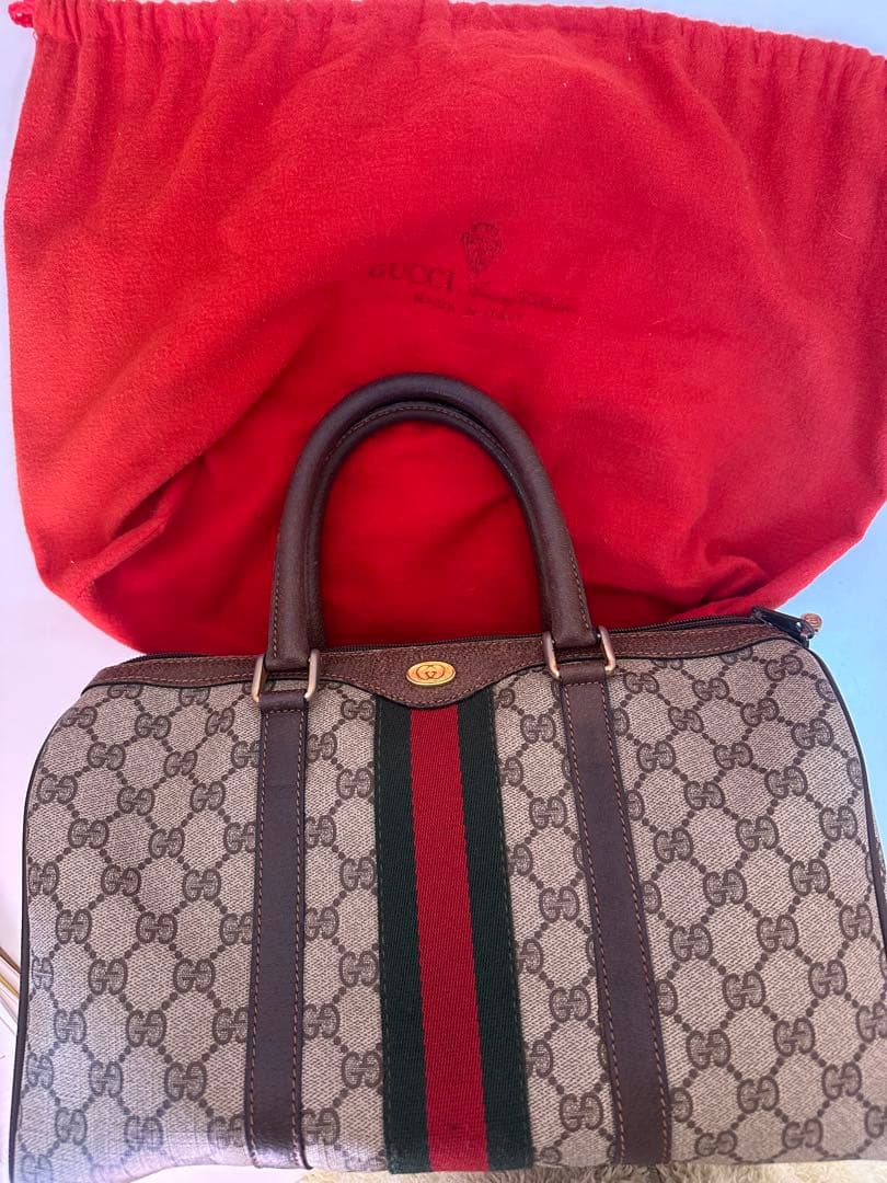 週末限定セールGUCCI グッチ GGシェリーライン ミニボストンバッグブラウン