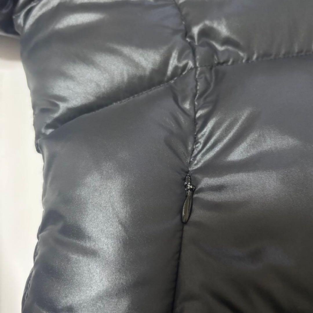 ☆人気　ノースフェイス　刺繍ロゴ　ダウンジャケット　ファーブラック　レディースL