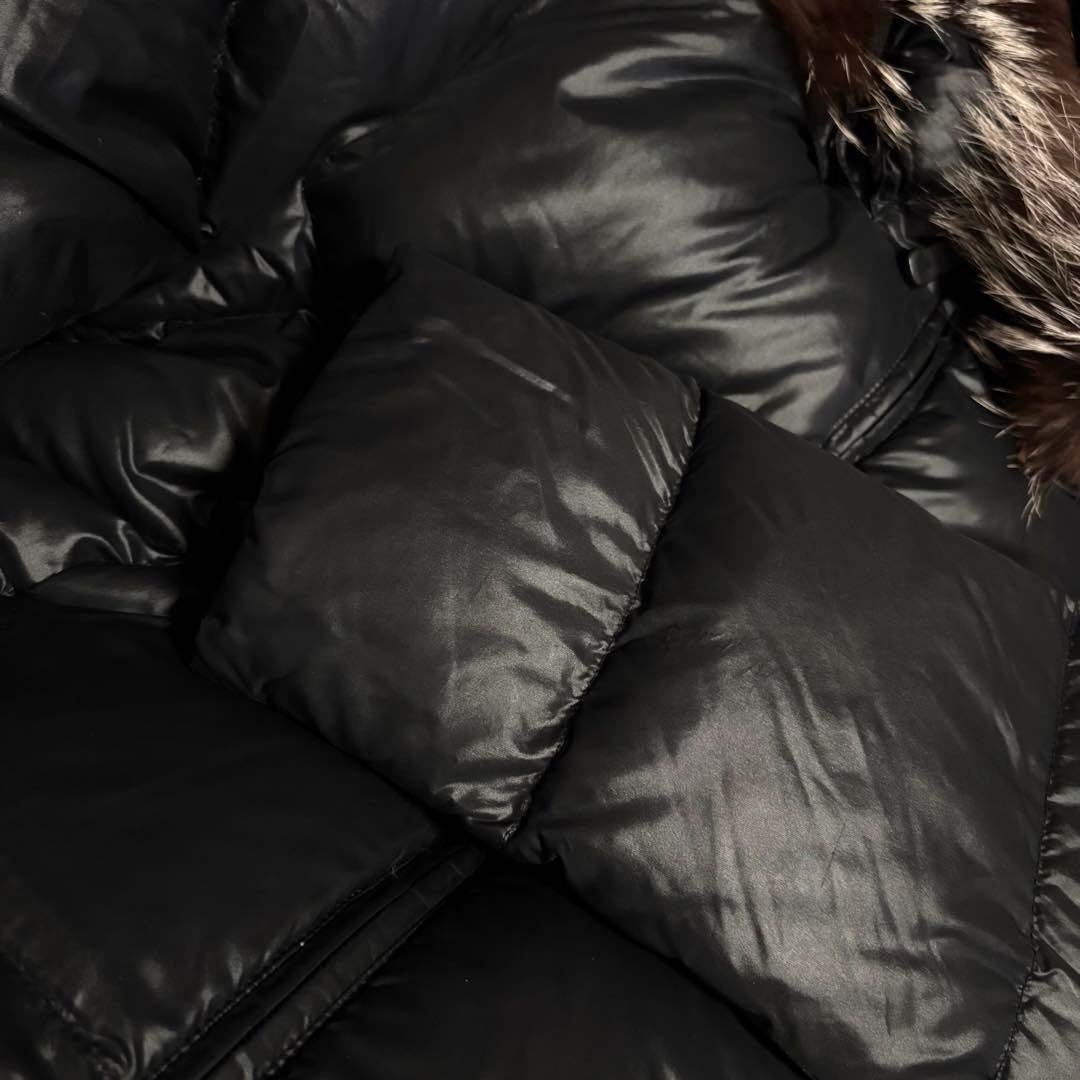 ☆人気　ノースフェイス　刺繍ロゴ　ダウンジャケット　ファーブラック　レディースL