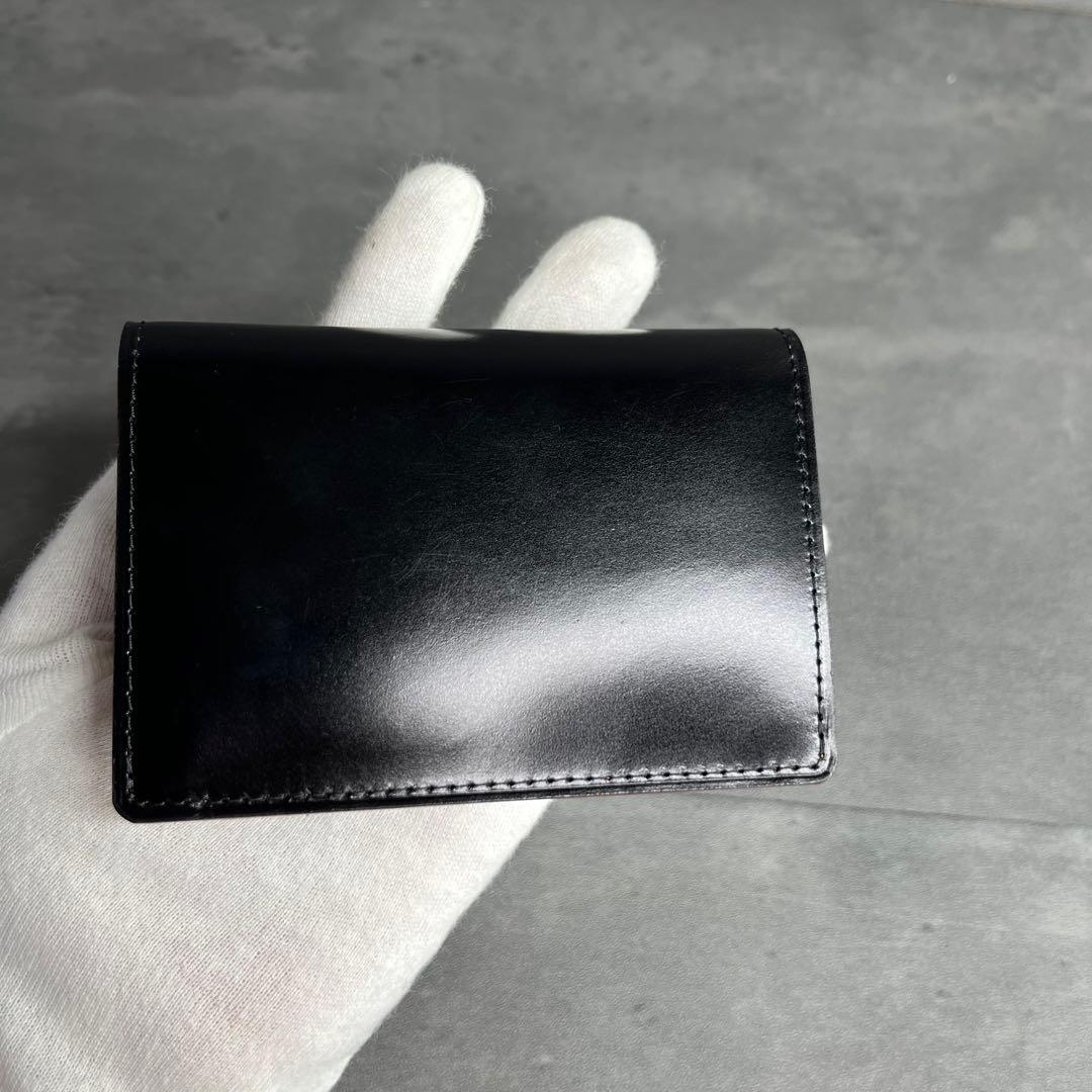 【極美品】土屋鞄 コードバン 名刺入れ ブラック V字マチ 大容量 カードケース