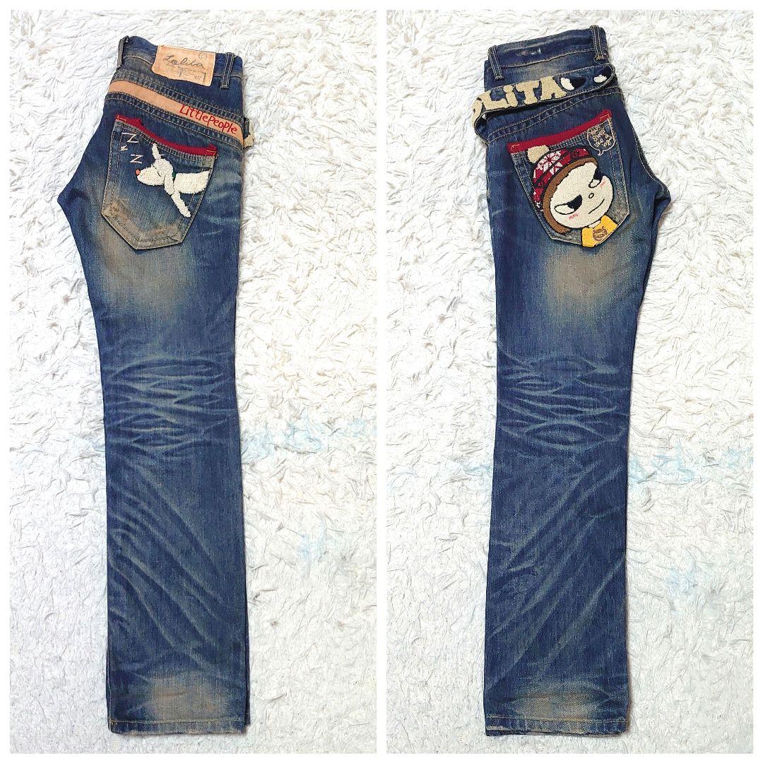 ロリータジーンズ × 奈良美智 ワッペン サガラ刺繍 ジーンズ