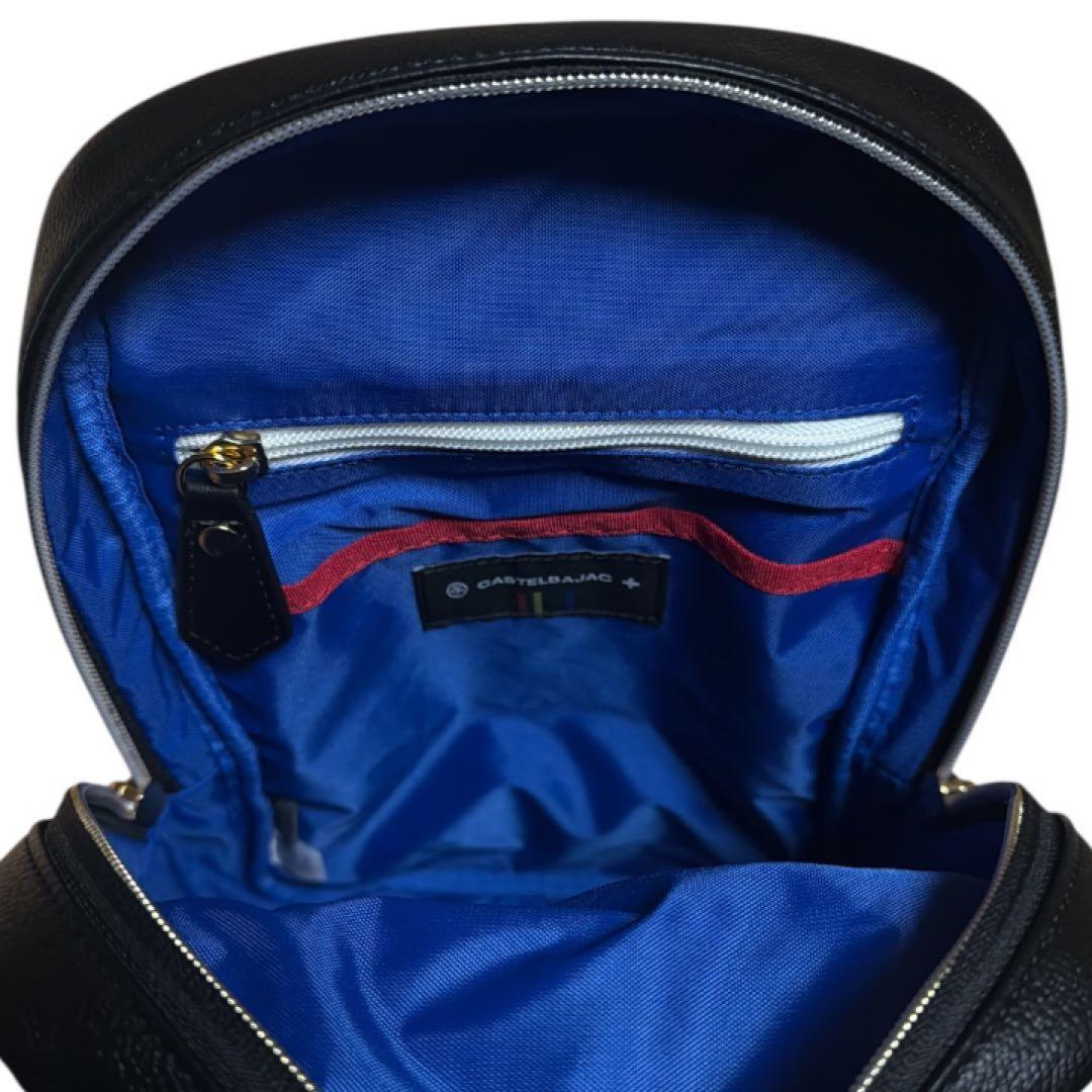 極美品 カステルバジャック サシャ ボディバッグ モノグラム 黒 ゴールドロゴ