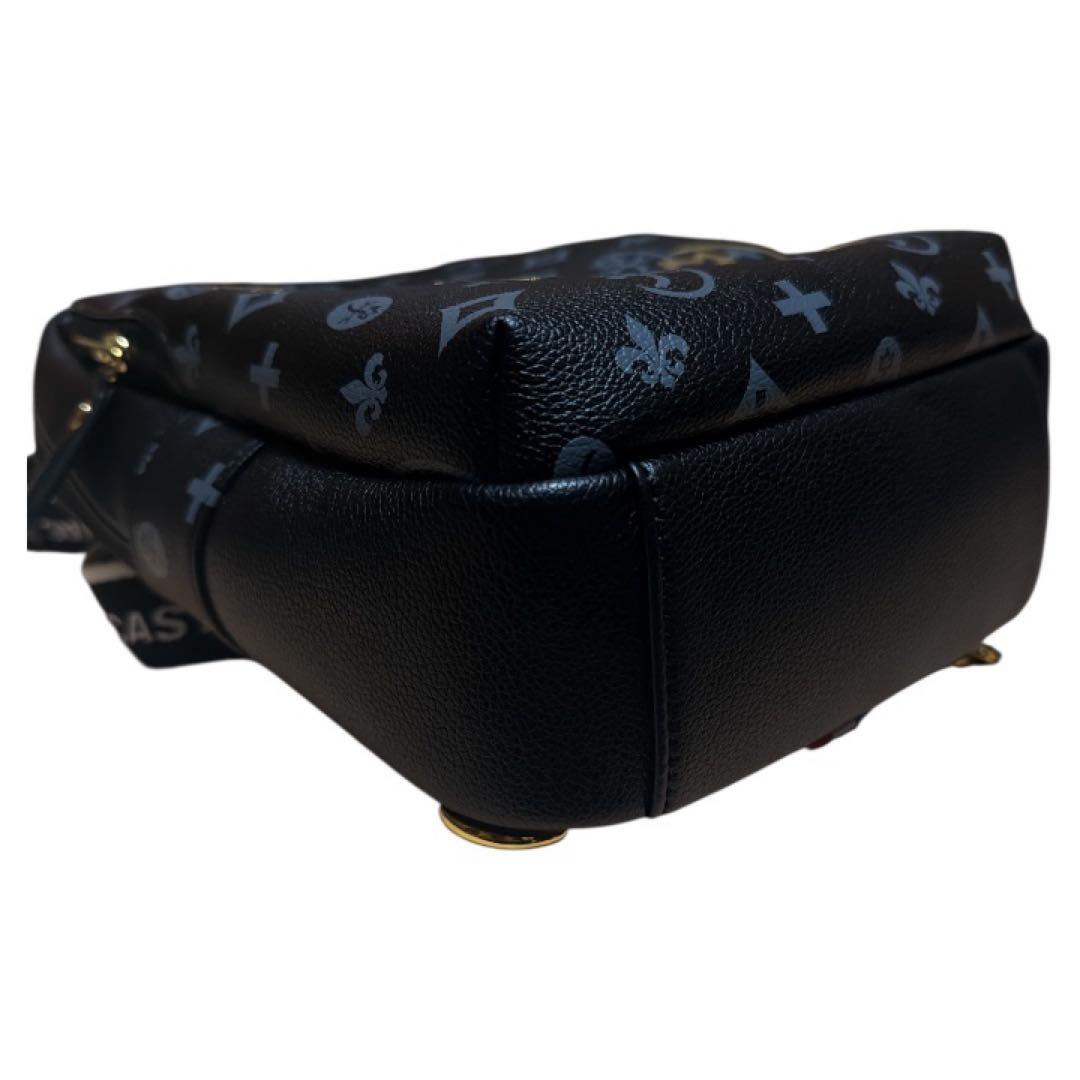 極美品 カステルバジャック サシャ ボディバッグ モノグラム 黒 ゴールドロゴ