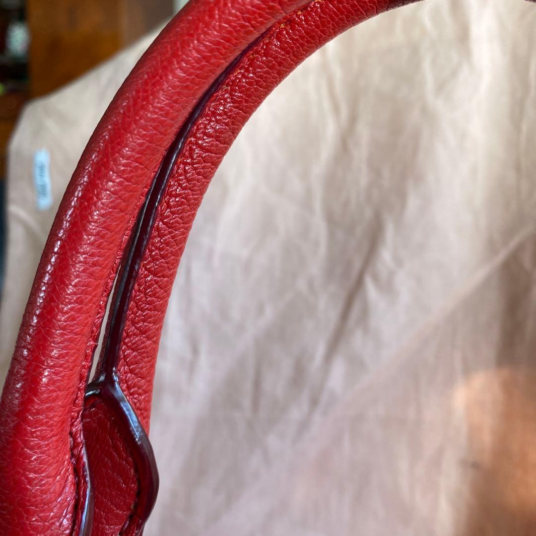 MIU MIU 赤 レザー ハンドバッグ ショルダー2Way